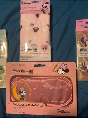 Disney Minnie Mouse Pink Snug Sleep Mask by the Crème Shop w/ extras
